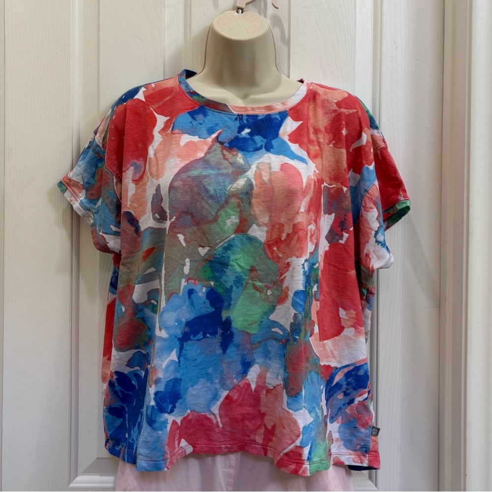 Talbots Multi-Color Short Sleeve T-Shirt, XLp